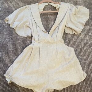Princess Polly Cream Puff Sleeve Jumpsuit